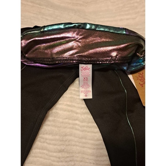 8 Leggings! Justice Girls Bundle Box Waistband Piped Active Leggings, Size XS - Picture 5 of 8